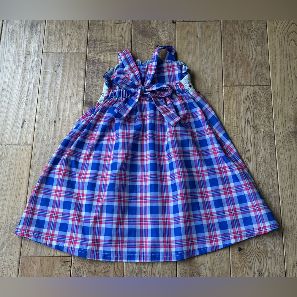 Boutique Red White Blue Smocked American Flags Patriotic Dress size 5 - Picture 7 of 9